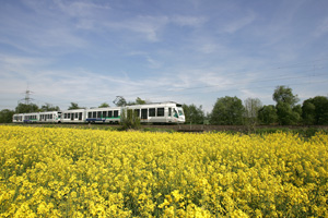Regiotram p&aring; jernbane, foto: Andersson fr&aring;n Trivector