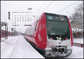 S-tog p&aring; Holte station i vinterdragt 2005